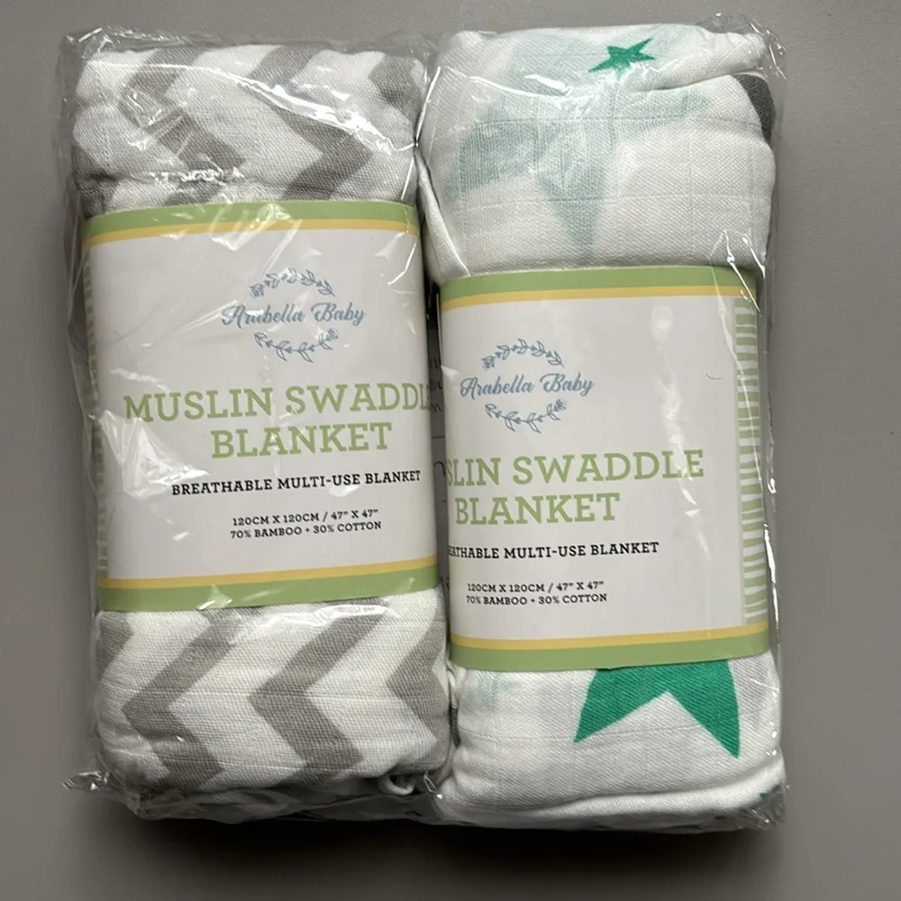 Arabella Baby Muslin Swaddle Blanket Set of 2